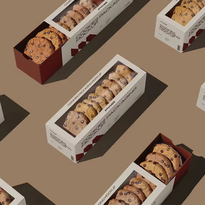 Custom Logo Paper Print Cookie Packaging Biscuit Cookie Bakery Bread Biscuit Packaging Box