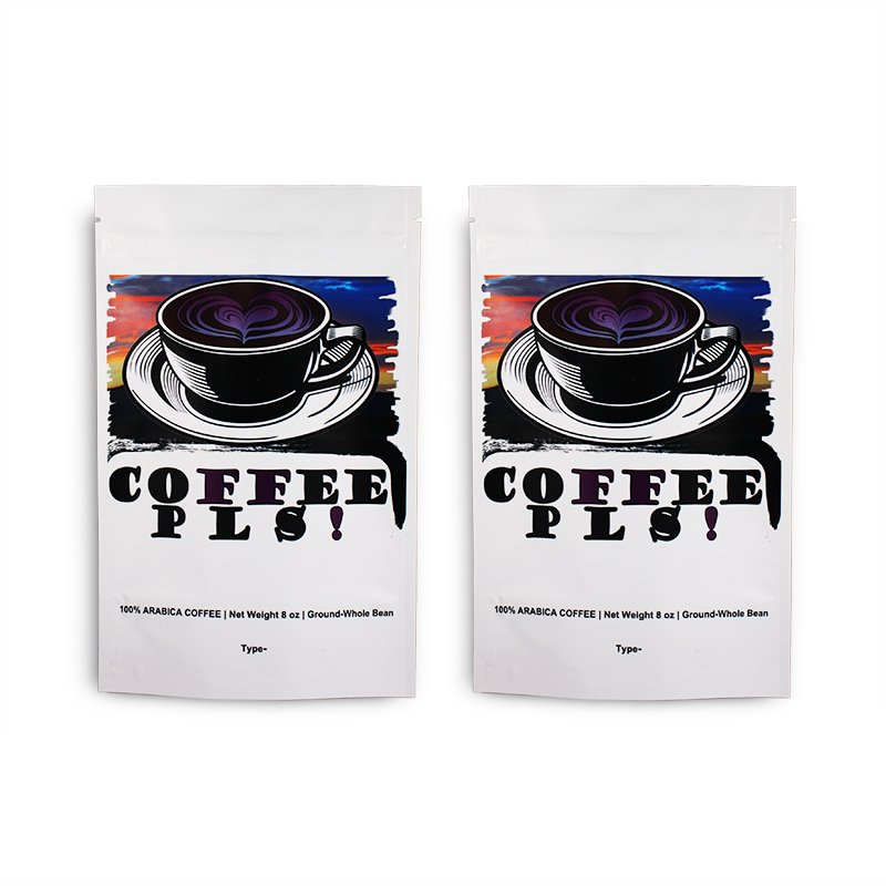250g 500g 1kg LWO MOQ Recyle Custom Printed Compostable Kraft Paper Empty Zipper Valve Flat Bottom Coffee Bean Packaging Bags