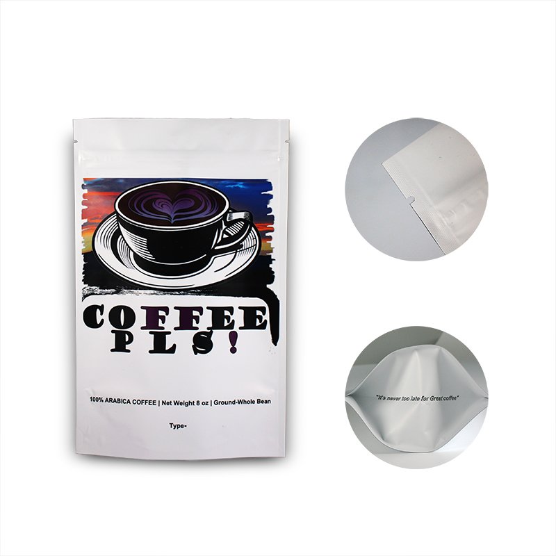 250g 500g 1kg LWO MOQ Recyle Custom Printed Compostable Kraft Paper Empty Zipper Valve Flat Bottom Coffee Bean Packaging Bags