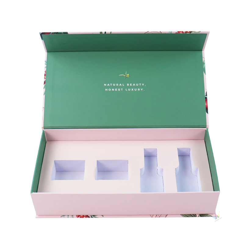 Cardboard Magnetic Cosmetic Bottle Packaging Box Set Customize Paper Cosmetic Storage Box Makeup