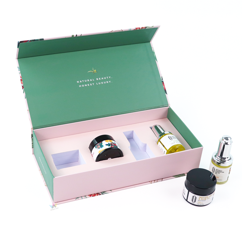 Cardboard Magnetic Cosmetic Bottle Packaging Box Set Customize Paper Cosmetic Storage Box Makeup