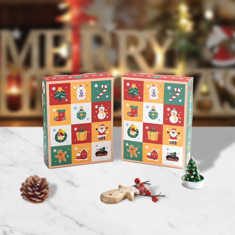 New Style Christmas Decor Treat Gift Box Packaging Christmas Mystery Box Surprise To Fill 12 Empty