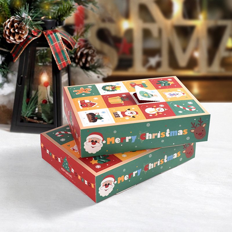 New Style Christmas Decor Treat Gift Box Packaging Christmas Mystery Box Surprise To Fill 12 Empty