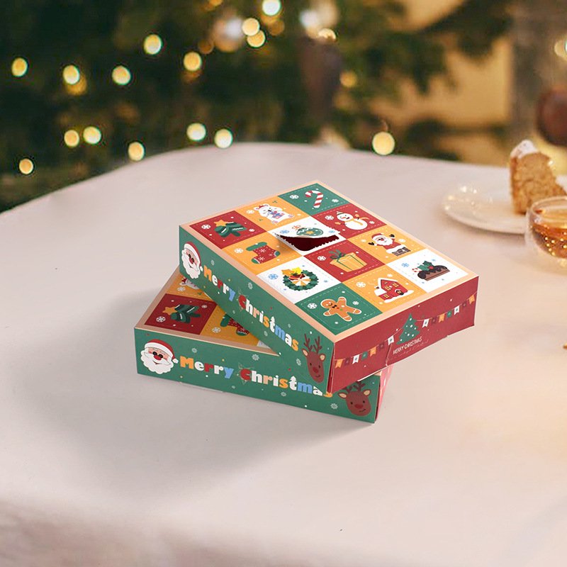 New Style Christmas Decor Treat Gift Box Packaging Christmas Mystery Box Surprise To Fill 12 Empty