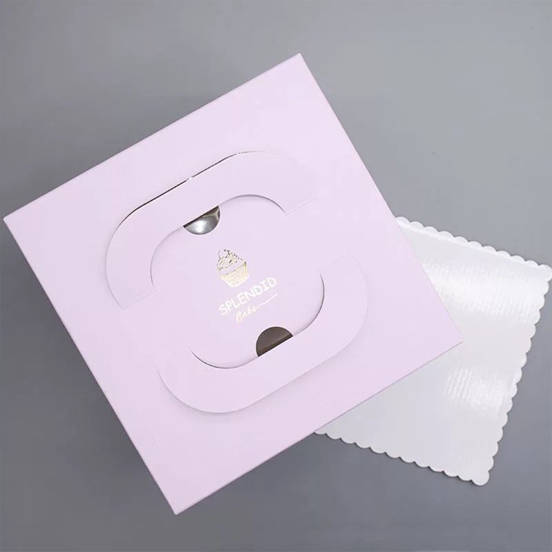 Customisable Birthday Gift Cake Box Customised Good Price Purple Boxes Packaging For Cheese Cake