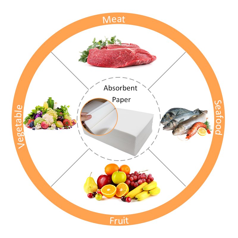 biodegradable vegetable fruit seafood water absorption absorbent pad for fruit packaging