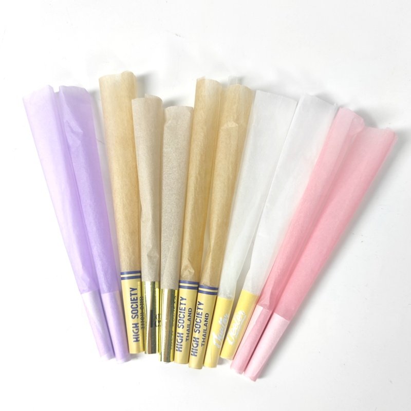 100% Organic Custom Logo Pre 1 1/4 Rolling Smell Child Proof Natural Brown Raw Papers Cones Rizlas Rolls Wraps With Tips