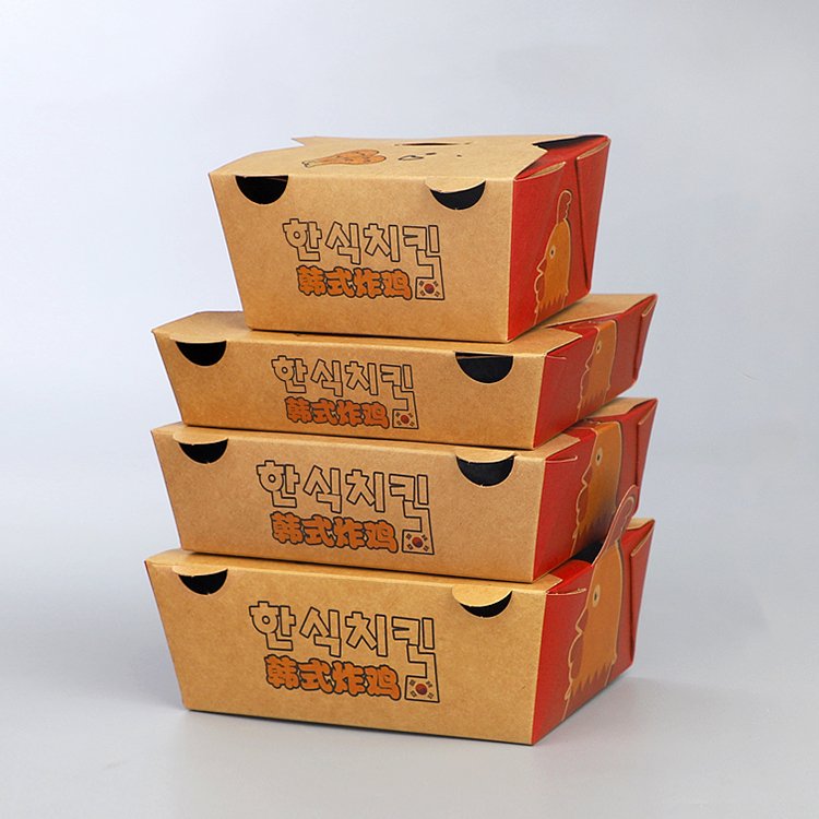 packaging kraft paper White cardboard mini burger box Foldable takeout sandwich pizza box Disposable baked goods box