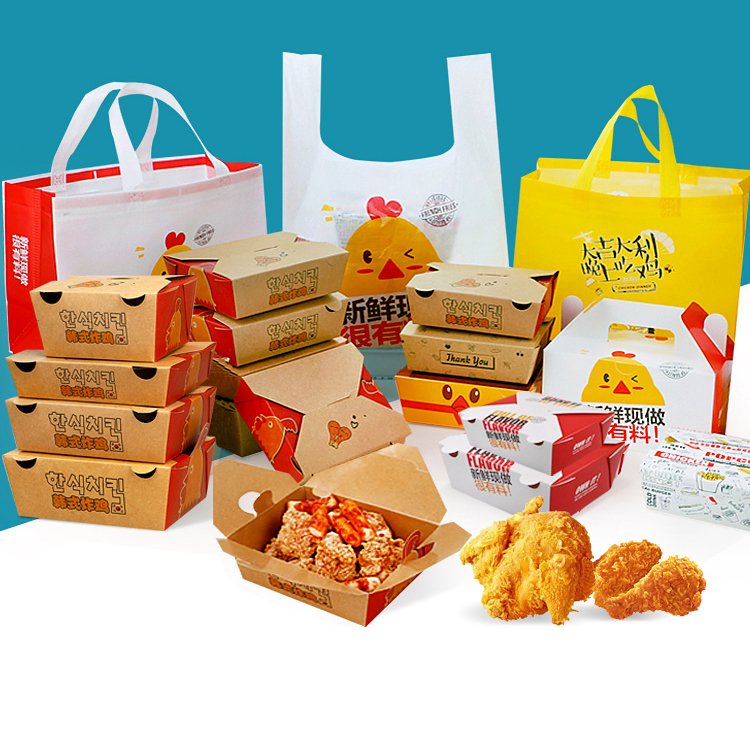 packaging kraft paper White cardboard mini burger box Foldable takeout sandwich pizza box Disposable baked goods box