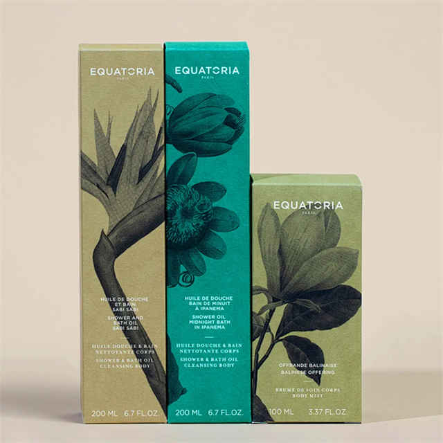 Customized luxury cosmetics gift packaging paper box recyclable UV printing essential oil packaging paper box