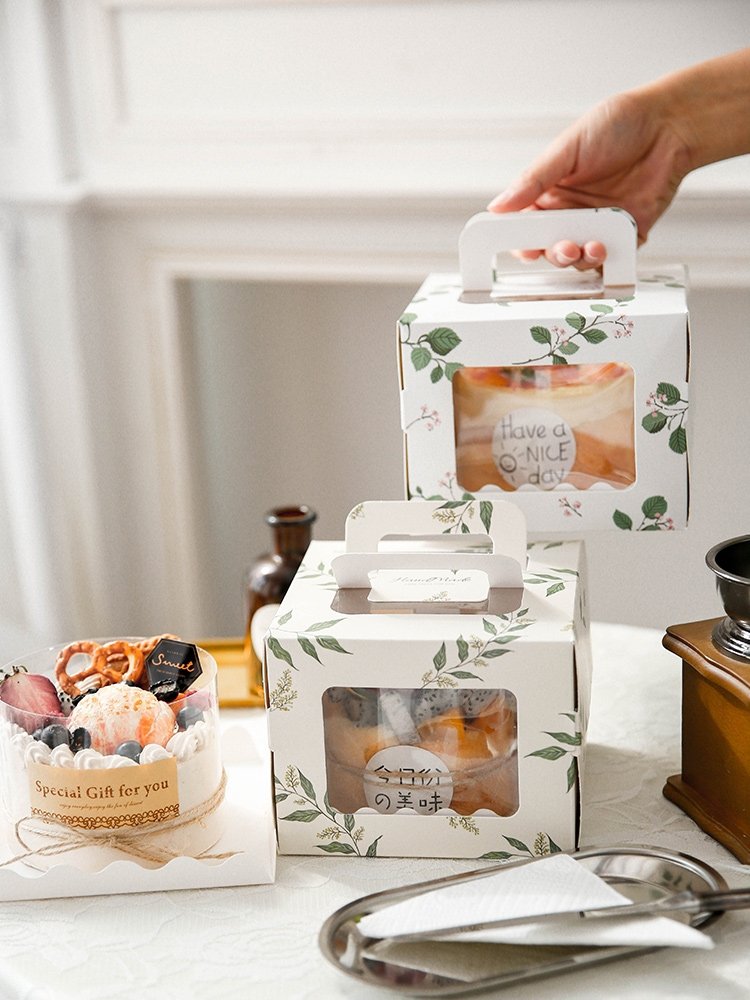 Biodegradable Takeaway Catering Food Container Cake Square Packaging Boxes