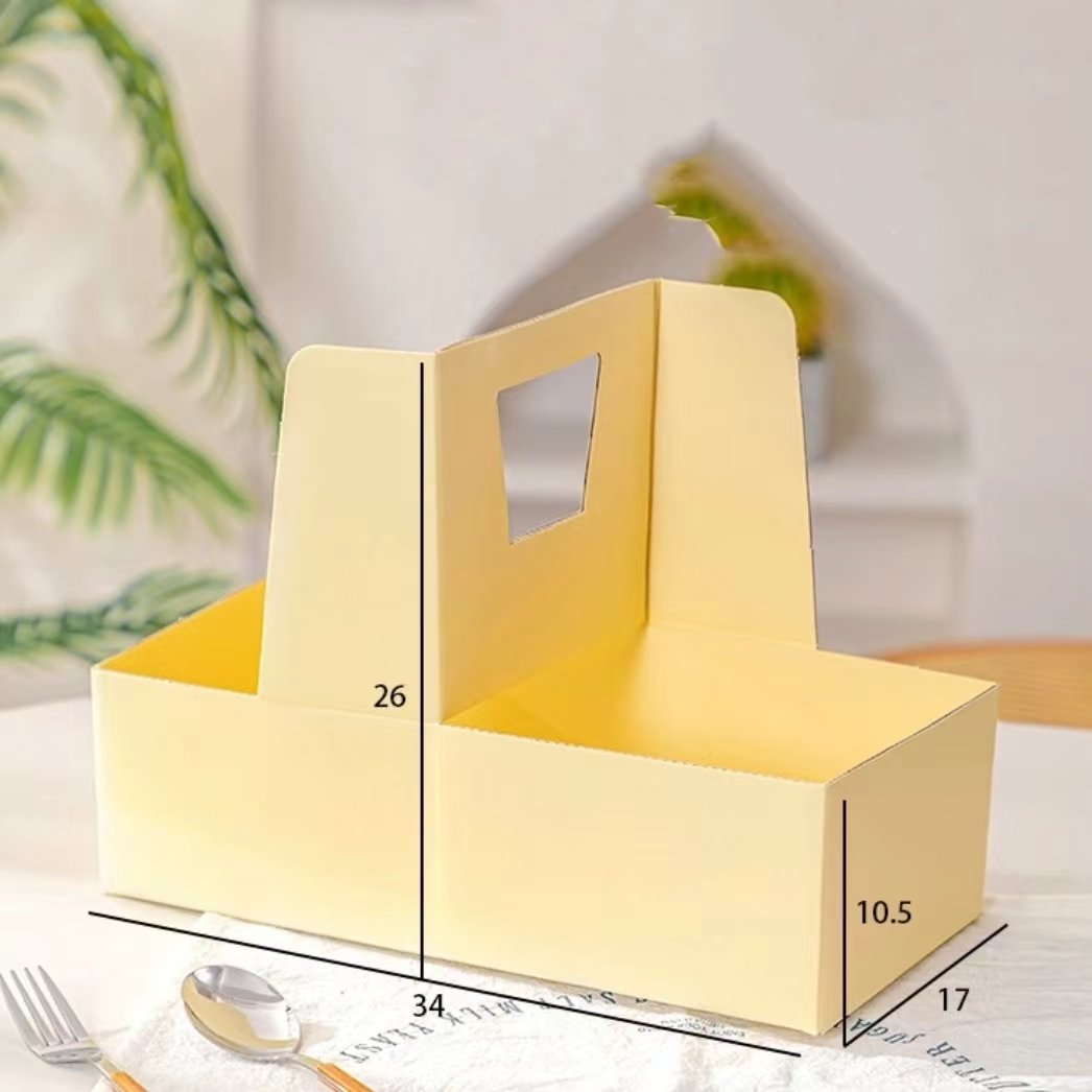 custom logo stock Square Transparent Cake Box With Handle For Flower Gift Packaging Box Sets