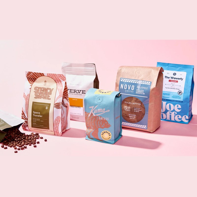 Custom Printed Flat Bottom Coffee Bag Valve And Zipper Kraft Paper food 250g 500g Coffee Bean Tea Packaging Pouch