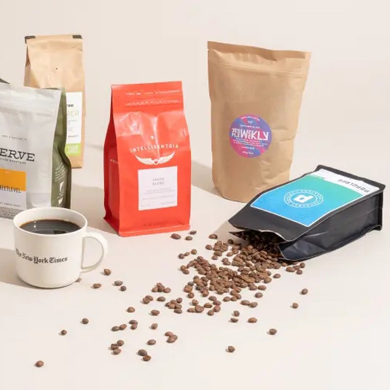 Custom Printed Flat Bottom Coffee Bag Valve And Zipper Kraft Paper food 250g 500g Coffee Bean Tea Packaging Pouch
