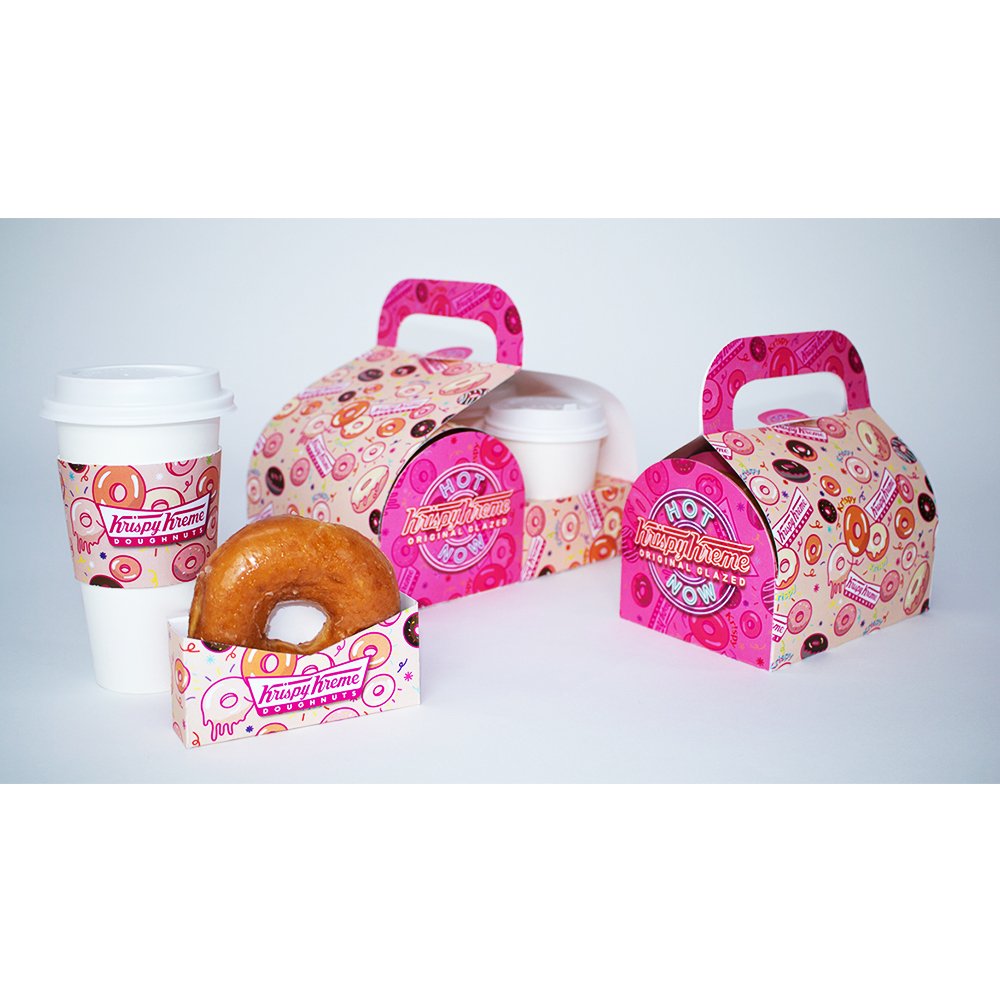 Custom printed logo design cardboard cake doughnut packing container gable boxes donut bun packaging paper box bag