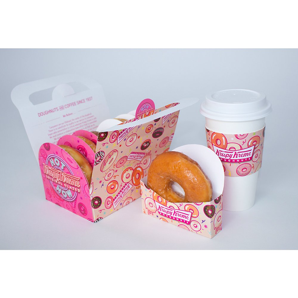 Custom printed logo design cardboard cake doughnut packing container gable boxes donut bun packaging paper box bag