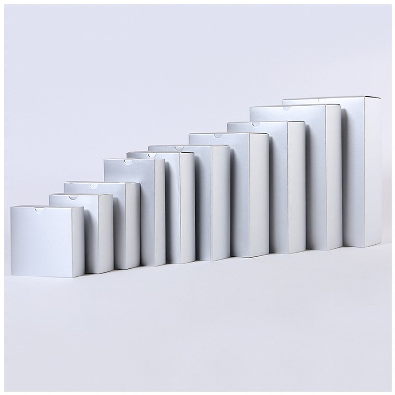 Custom printed Logo flat pack foldable silver paper sleeve pull out drawer packaging box for cosmetic drop bottle