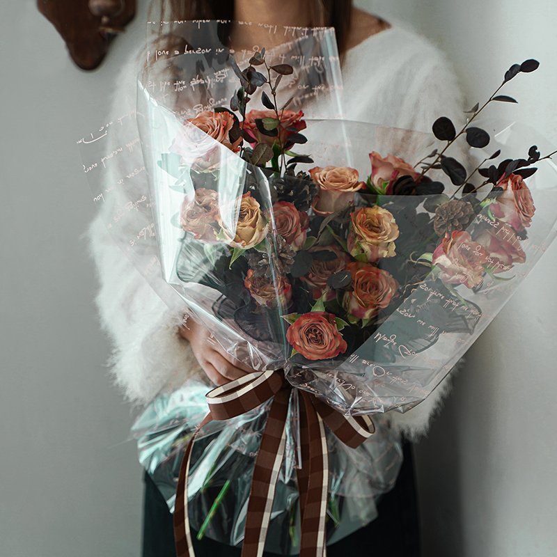 Waterproof Transparent OPP Flower Gift Packaging Paper English Printed for Flower Shops