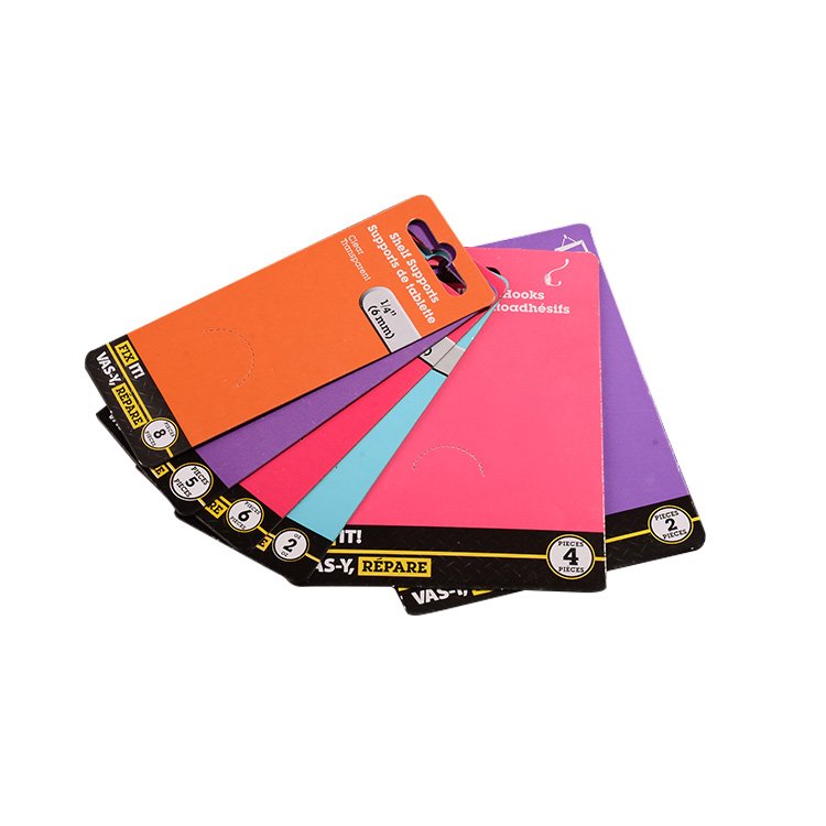 GMI FSC Custom Printing Sliding Hang Hole Packaging Paper Sheet Blister Insert Header Card For Cosmetic Toy Eletronic Products