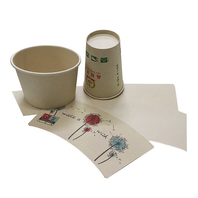 Wholesale Raw Materials For Paper Cups Custom Bamboo Paper Cup Fan