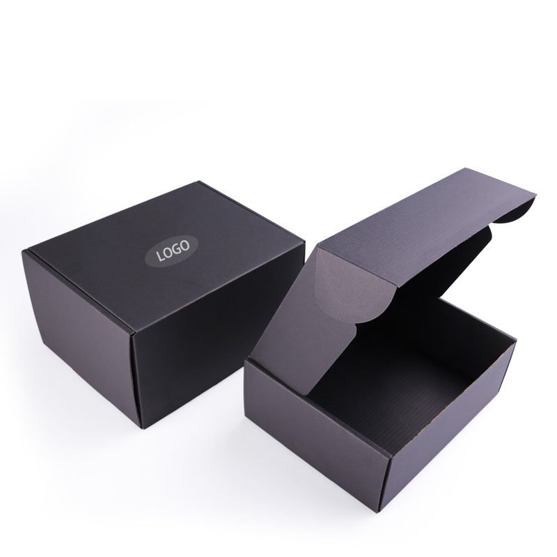 High Quality Black Square Airplane Paper Box Custom Printed Logo Corrugated Express Packaging Box