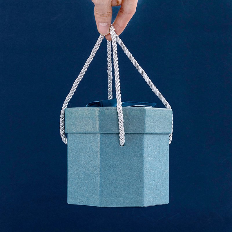 Round box gifts packaging paper boxes with handle