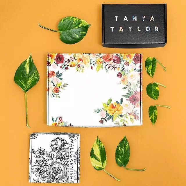 Custom Floral Printed Logo Corrugated Cardboard Packaging Mailer Shipping Paper Gift Box