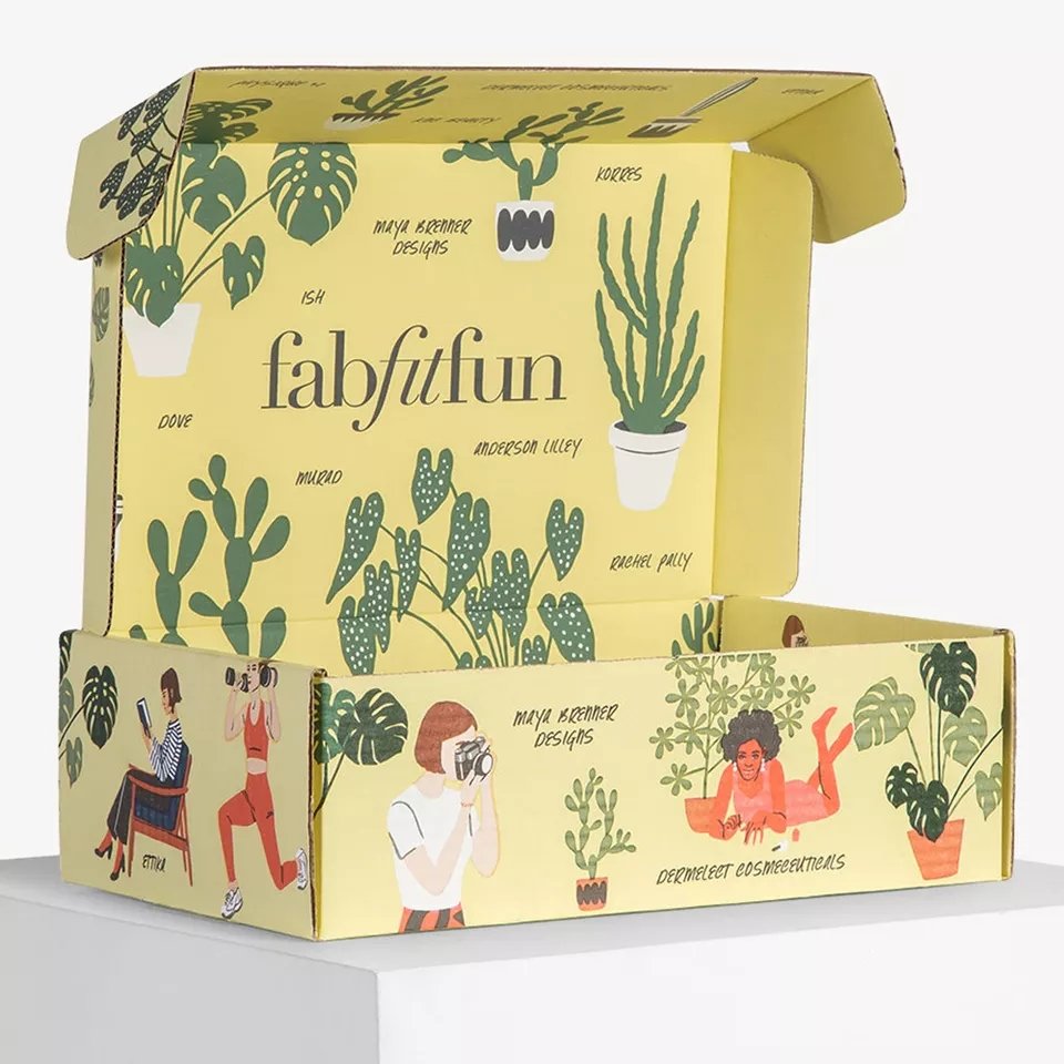Custom Floral Printed Logo Corrugated Cardboard Packaging Mailer Shipping Paper Gift Box