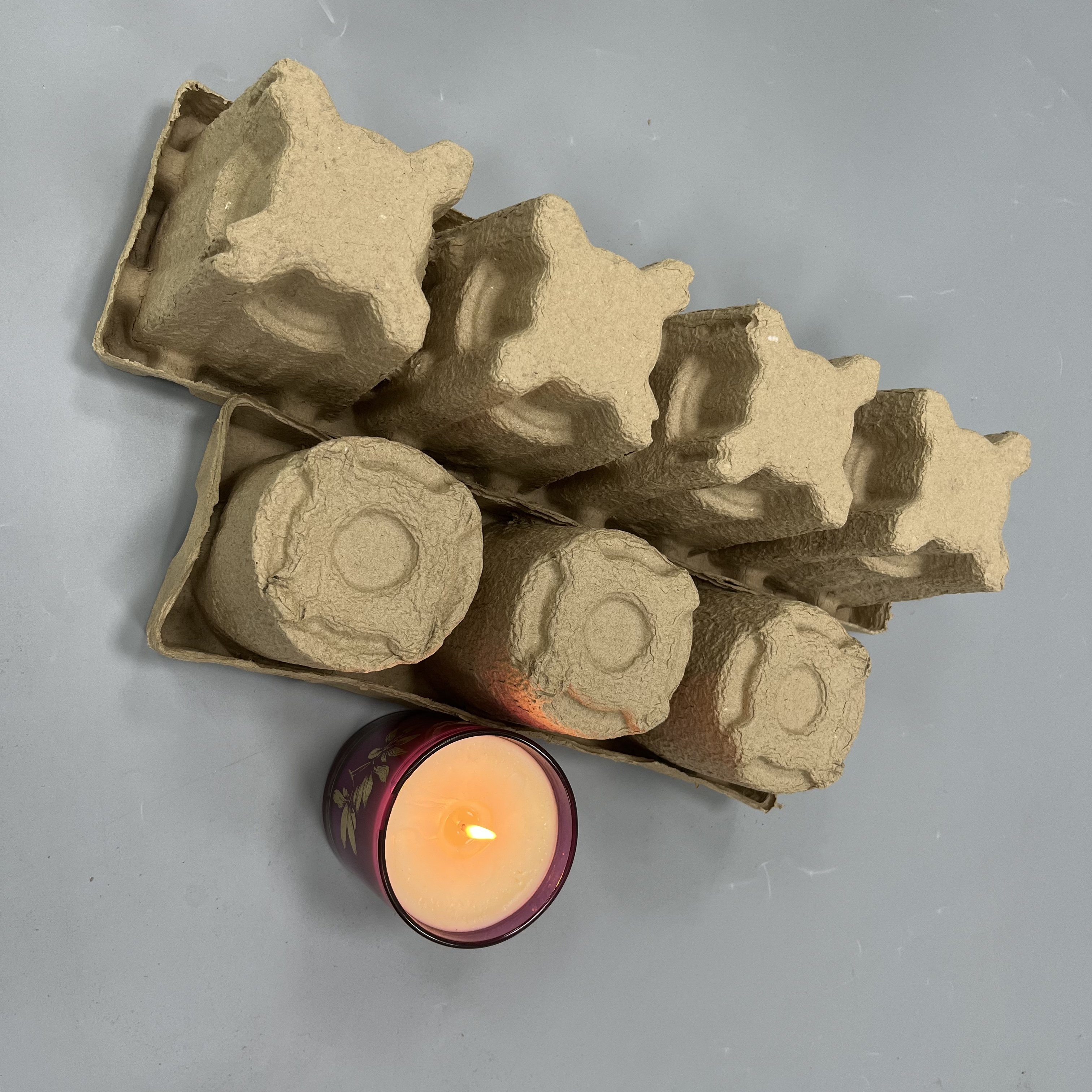 Customized Pulp packaging candle jar pulp recycled paper molded fiber tray Molded paper pulp tray