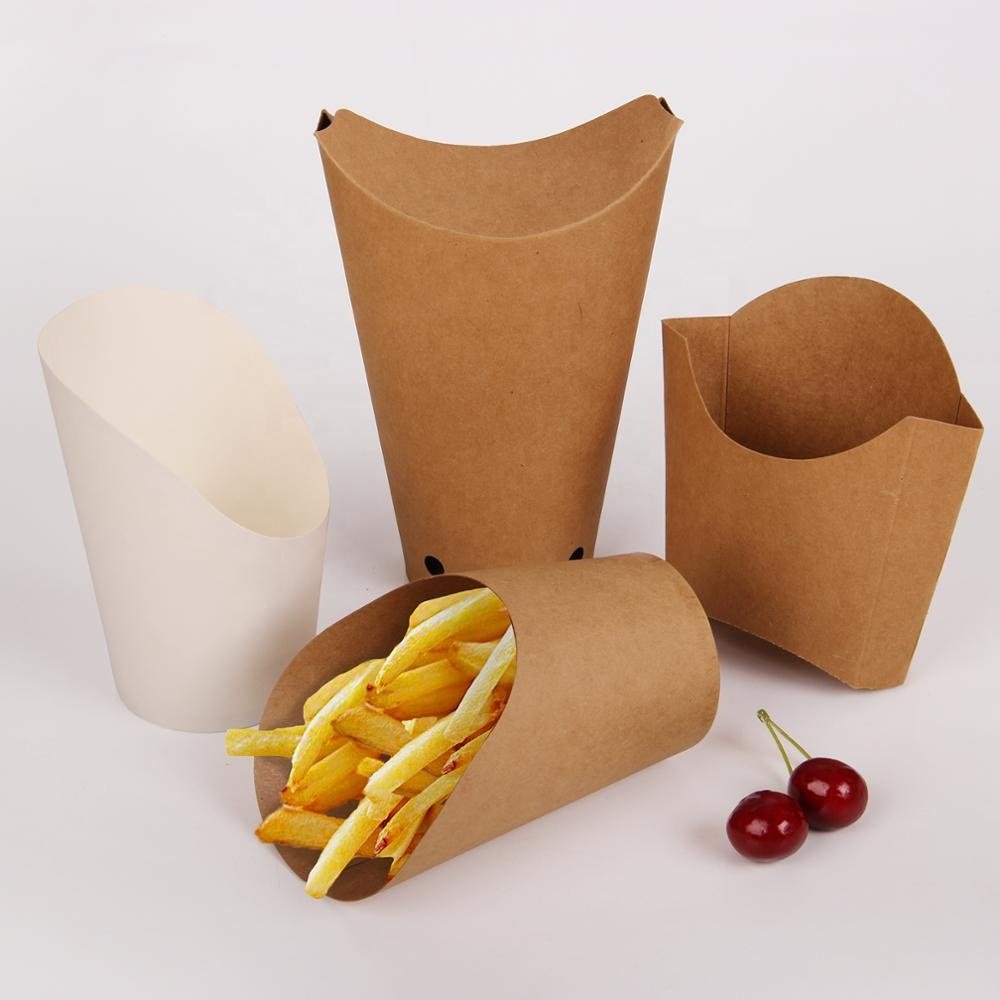 Wholesale disposable chicken and chips fast food brown kraft paper cardboard take away food box