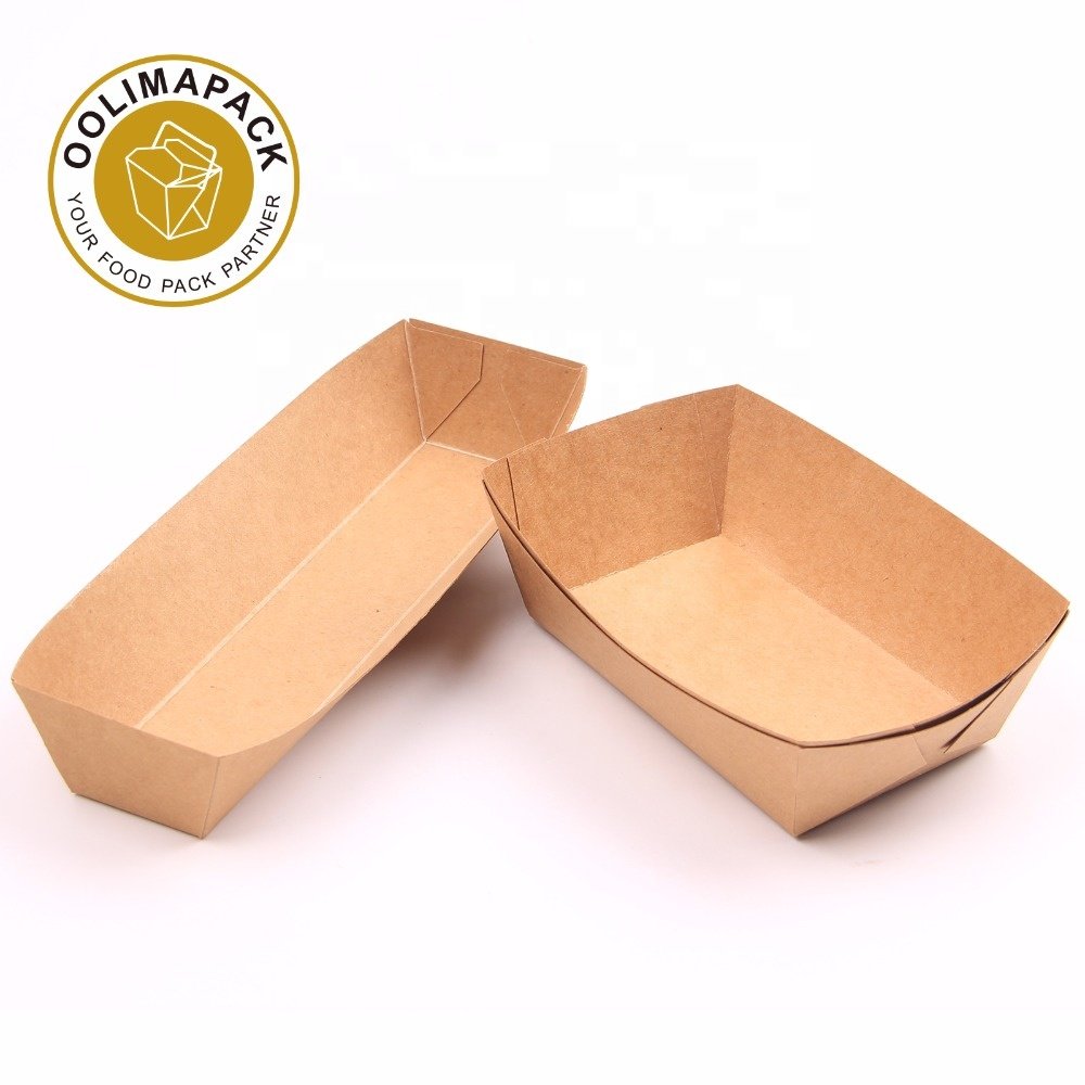Wholesale disposable chicken and chips fast food brown kraft paper cardboard take away food box