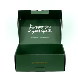 Custom Printing Logo Cosmetic Corrugated Mailer Box Shipping Green Dark Green Makeup Boxes