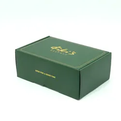 Custom Printing Logo Cosmetic Corrugated Mailer Box Shipping Green Dark Green Makeup Boxes