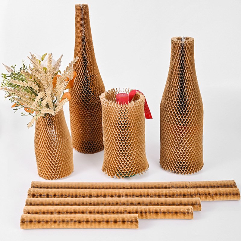 Wholesale kraft papersleeve packaging kraft Paper Honeycomb Cushion Paper Sleeve For Honeycomb Protective Sleeves Packaging