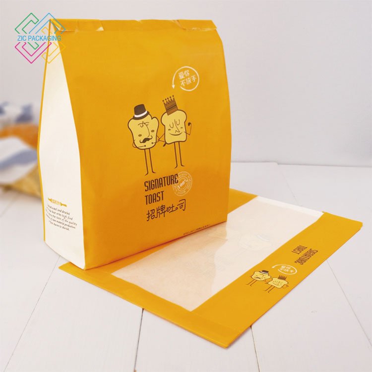 Waxed Paper Bread Cookie Snack Food Grade Bag For Children Resealable Popcorn Bags Custom Kraft Paper Bag With Your Own Logo
