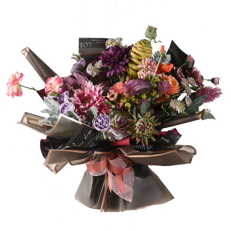 Hot selling design high quality packaging flower Phnom penh jelly wrap paper golden edge luxury flower wrapping paper