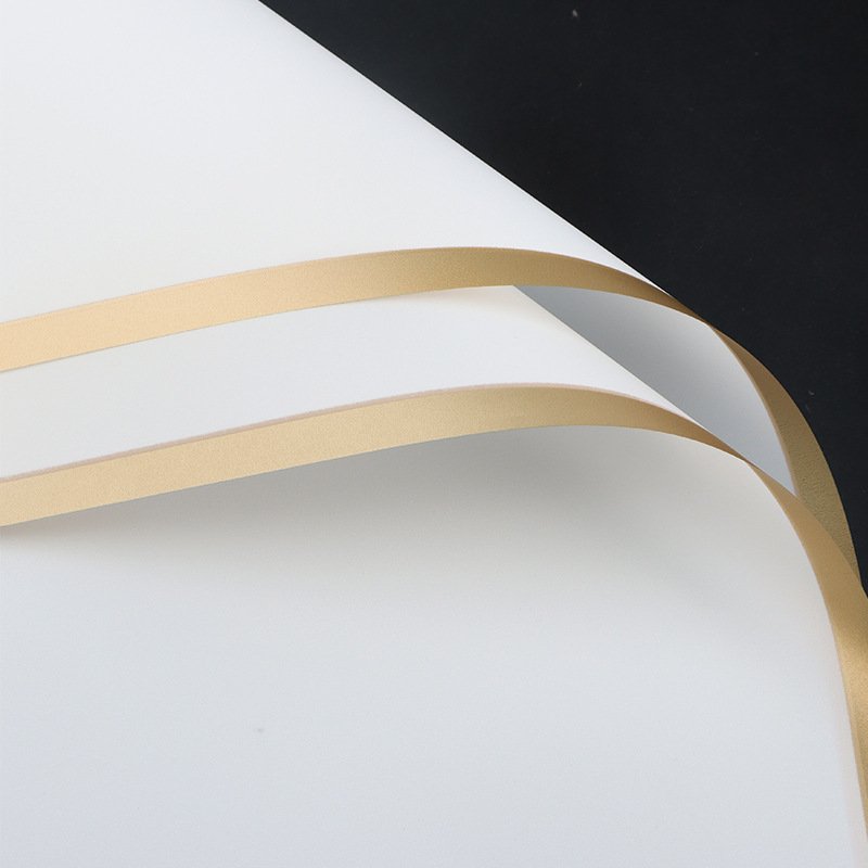 Hot selling design high quality packaging flower Phnom penh jelly wrap paper golden edge luxury flower wrapping paper