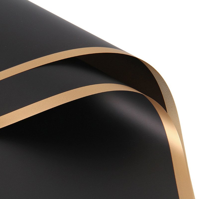 Hot selling design high quality packaging flower Phnom penh jelly wrap paper golden edge luxury flower wrapping paper