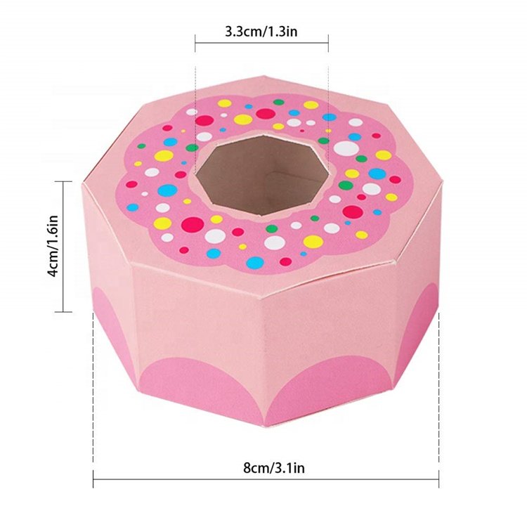 White cardboard paper mini donuts packaging box