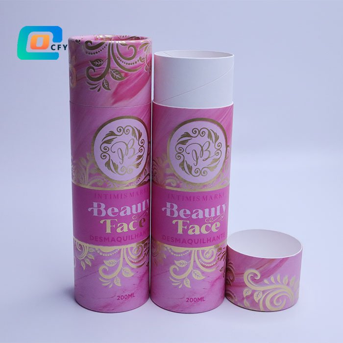 Custom fragrance paper tube packaging perfume cardboard cosmetic container gift gold foil kraft tube incense stick packaging