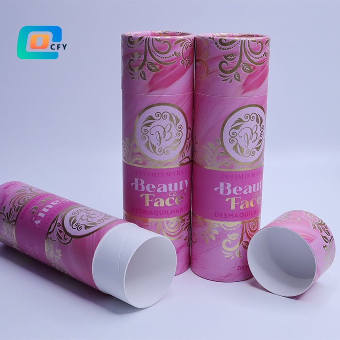 Custom fragrance paper tube packaging perfume cardboard cosmetic container gift gold foil kraft tube incense stick packaging