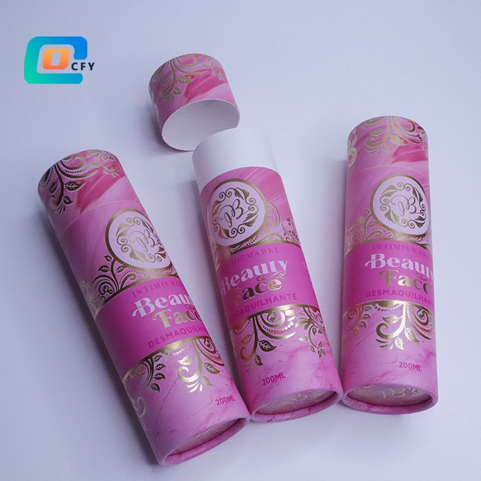 Custom fragrance paper tube packaging perfume cardboard cosmetic container gift gold foil kraft tube incense stick packaging