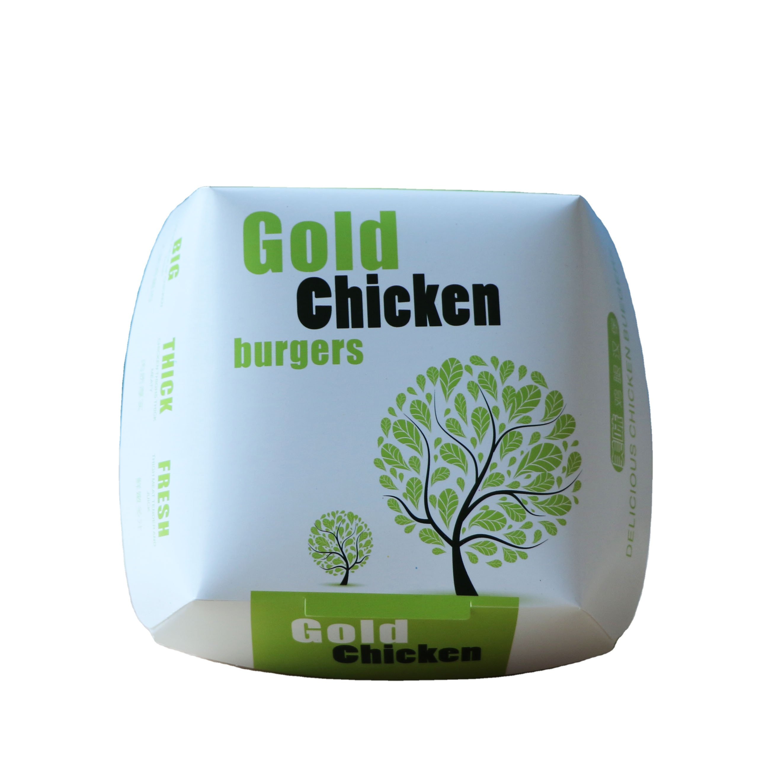 Clamshell Disposable Kraft Paper Foodgrade Takeaway Packing Burger Box