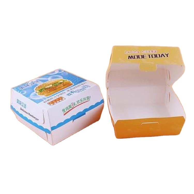 Clamshell Disposable Kraft Paper Foodgrade Takeaway Packing Burger Box