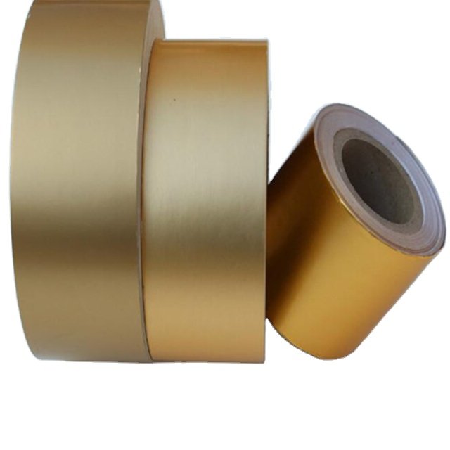 Gold Aluminum Foil Roll For Food Packaging Printed And Embossed Soft Chocolate Wrapping Paper Laminated Packaged In Roll