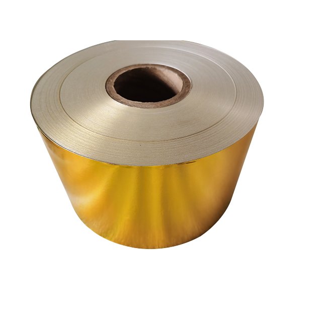 Gold Aluminum Foil Roll For Food Packaging Printed And Embossed Soft Chocolate Wrapping Paper Laminated Packaged In Roll
