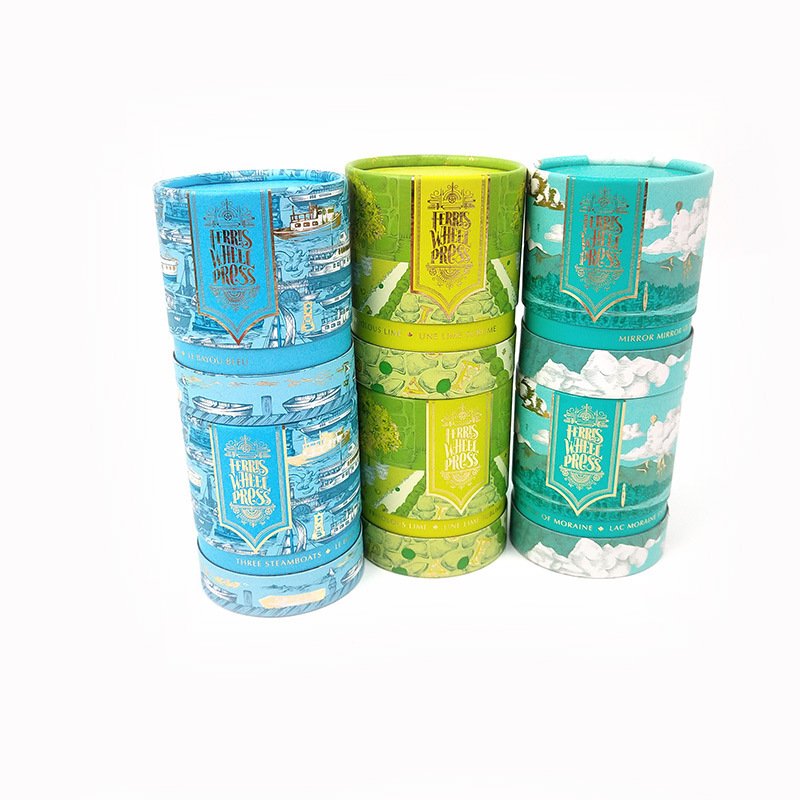 Custom Logo Color Rigid Cardboard Packaging Cylinder Paper Tube Box Gift Carton Box For Cosmetic Perfume Skincare Fragrance