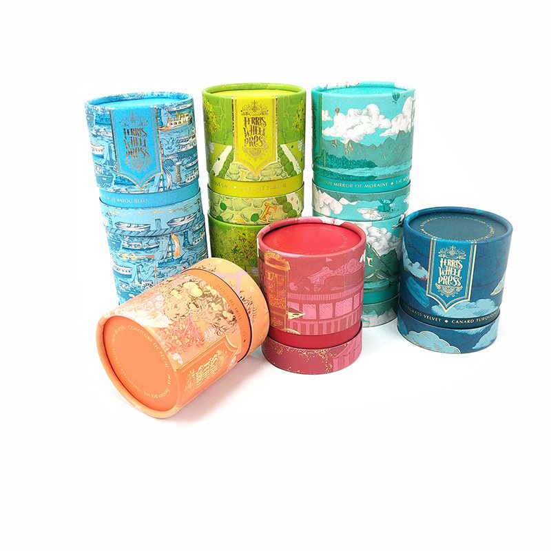 Custom Logo Color Rigid Cardboard Packaging Cylinder Paper Tube Box Gift Carton Box For Cosmetic Perfume Skincare Fragrance