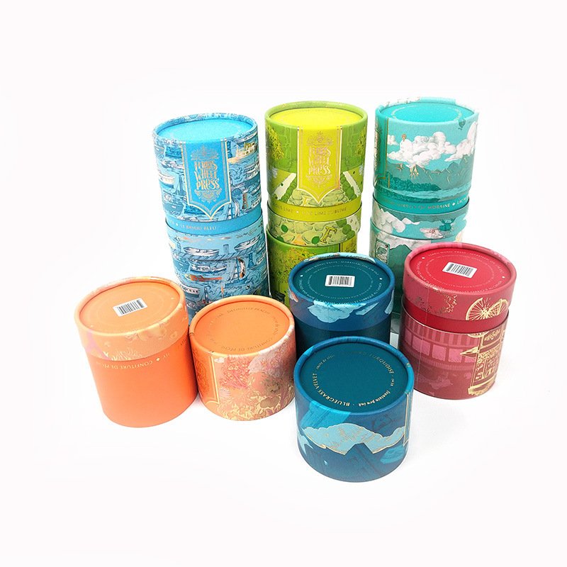 Custom Logo Color Rigid Cardboard Packaging Cylinder Paper Tube Box Gift Carton Box For Cosmetic Perfume Skincare Fragrance