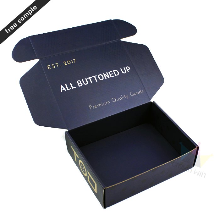 Crown win Free Design Mailer Packing Custom Black Mailing Packaging Boxes Cardboard Clothing Package Box Luxury Gift Paper Box